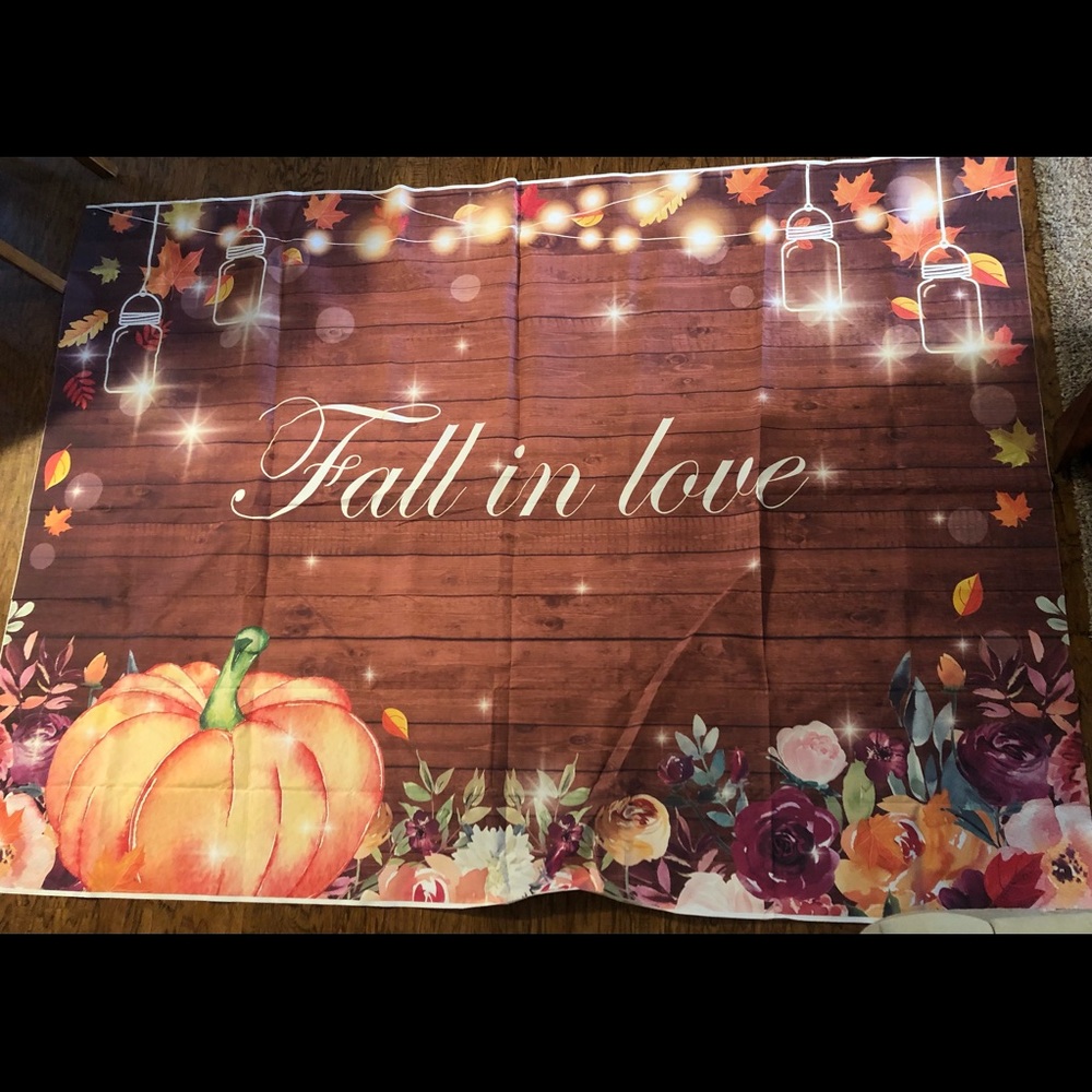 Wedding banner and flag “Falling in Love”. Flag is 5’x7’, Banner is 14 pcs